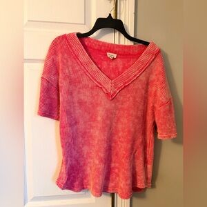 BiBi Pink Textured Knit Top